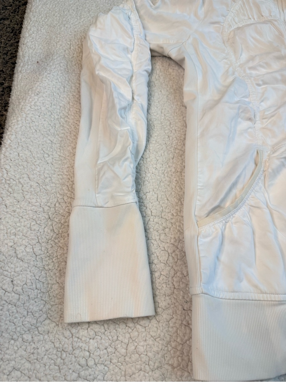 Lululemon Raja Jacket White Size 4 Reversible Ruched Full Zip - Picture 4 of 12